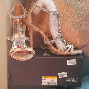 Badgley Mischka crystal strapped sandals